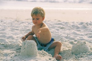 Child building Sand Castle
