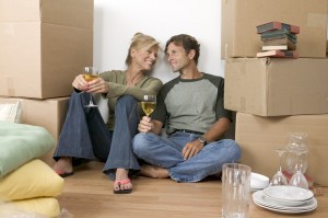 Couple Amidst Moving Boxes