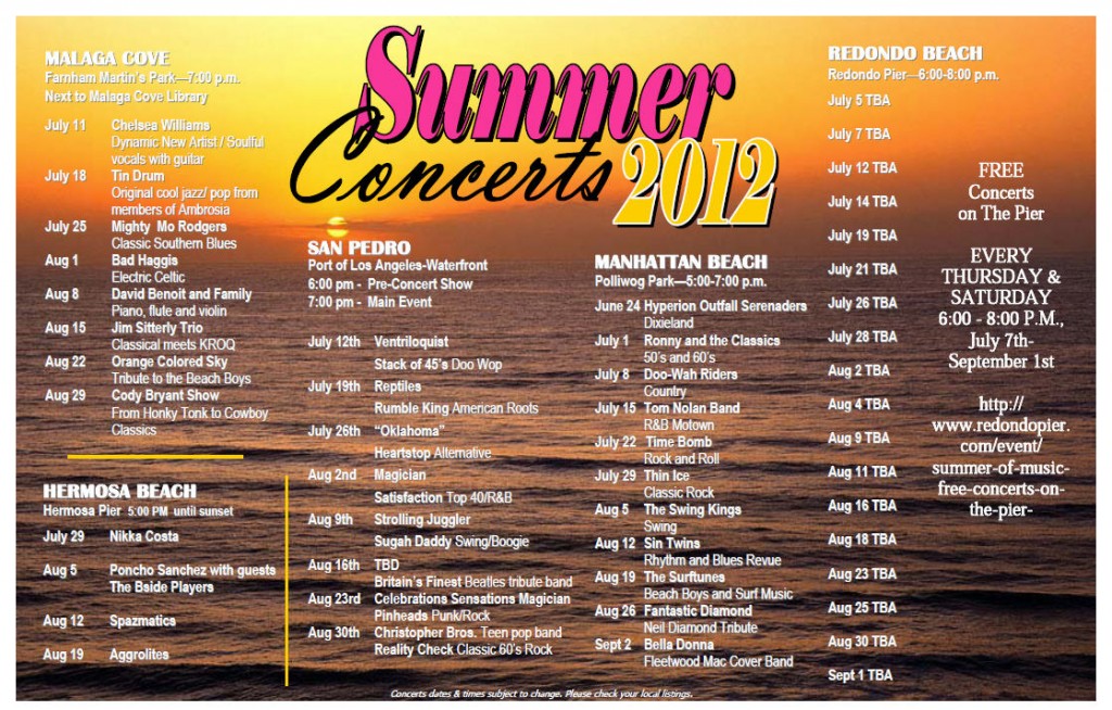 Summer Concerts 2012 Schedule