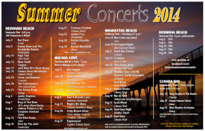 2014 Summer Concert Schedule