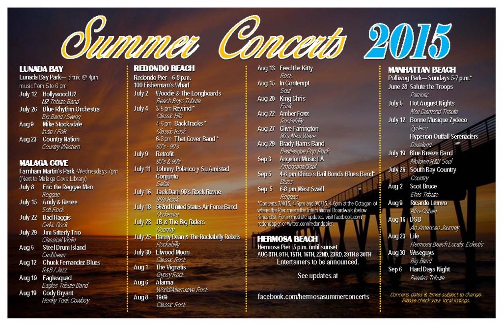 2015 Summer Concert Series South Bay Los Angeles